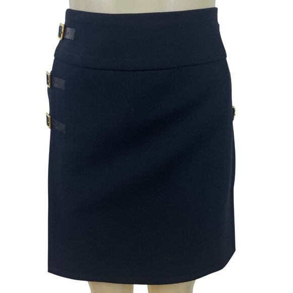 Etcetera Women’s Black Buckle Accent Mini Skirt Size 6 - Picture 1 of 7